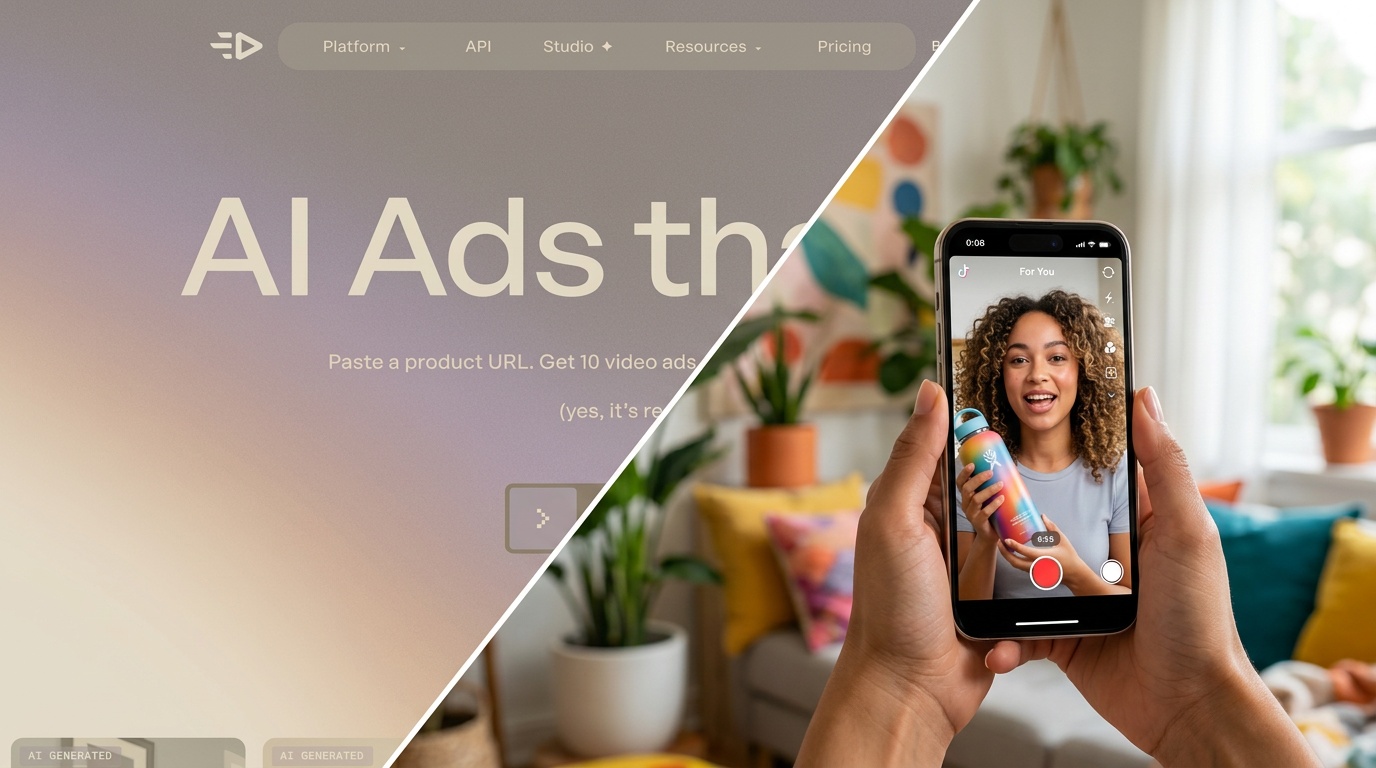 Comptador de crèdits d'estil Creatify esgotant-se a l'esquerra, contrastat amb un tauler de ShortGenius de tarifa plana a la dreta